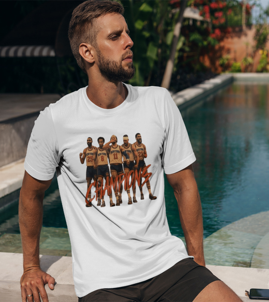 New York Knicks Champions Jalen Brunson Karl Anthony Towns Madison Square Garden NBA Basketball T-Shirt