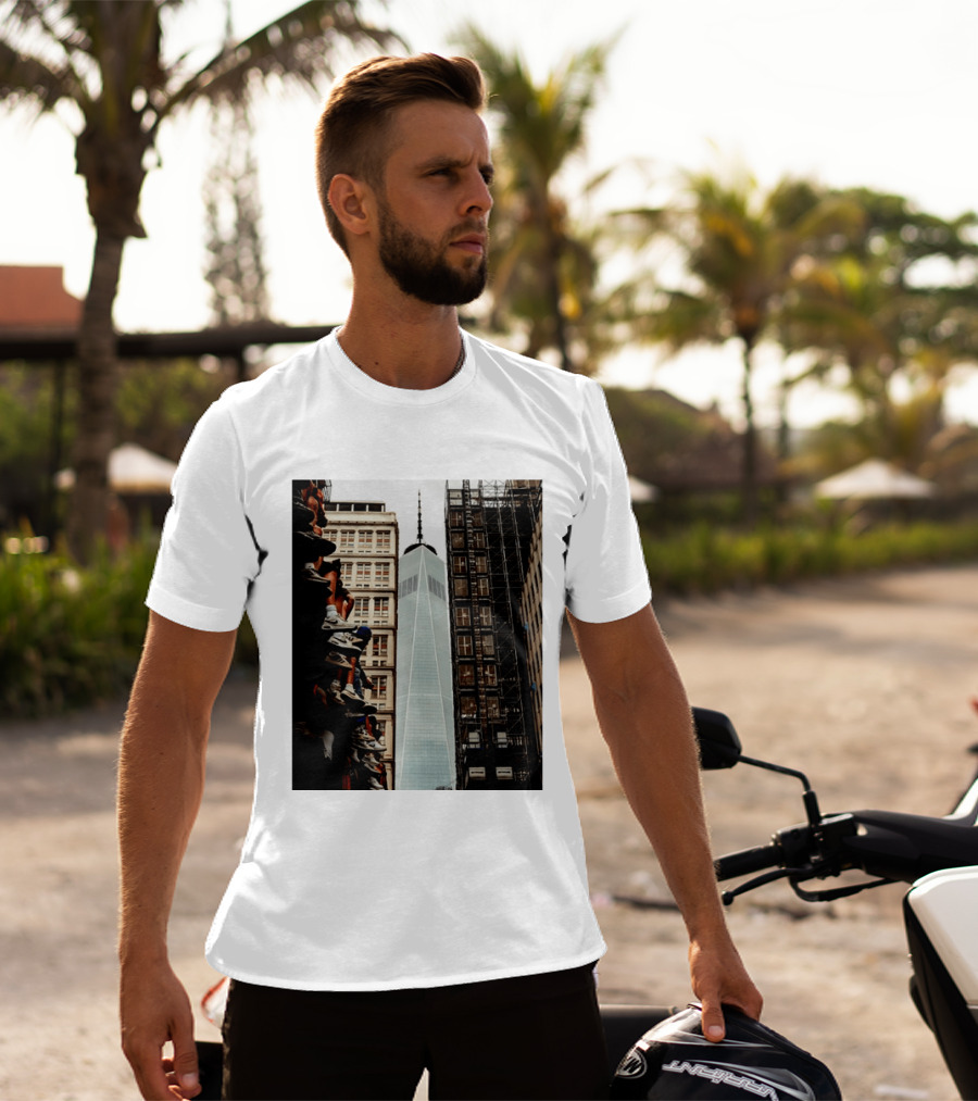 Jalen Brunson New York Knicks One World Trade Center Basketball Sneakers T-Shirt