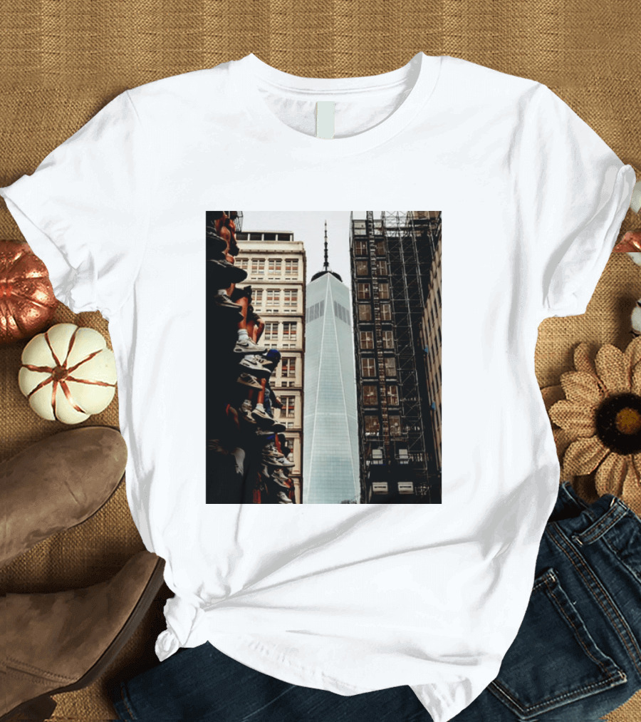 Jalen Brunson New York Knicks One World Trade Center Basketball Sneakers T-Shirt