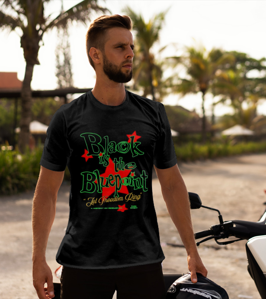 Black Is The Blueprint Let Freedom Ring Red Stars T-Shirt