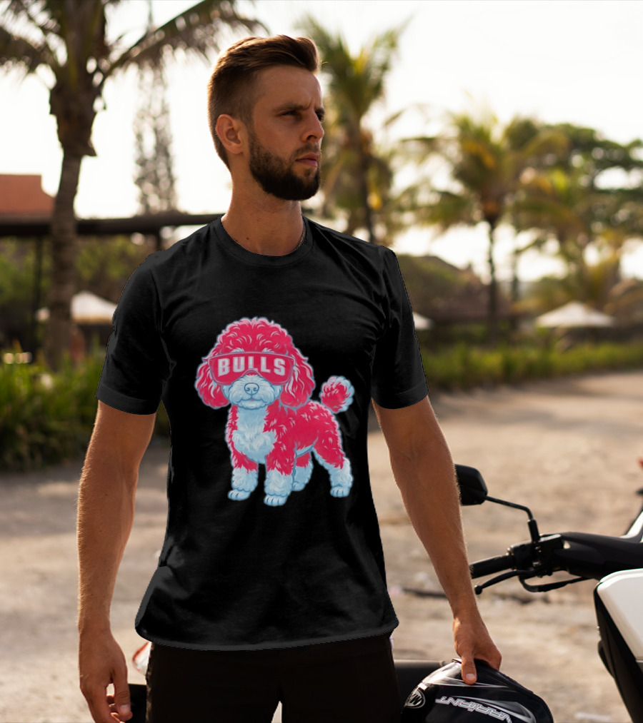 Chicago Bulls Poodle Cartoon Glasses T-Shirt