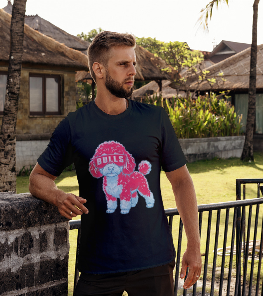 Chicago Bulls Poodle Cartoon Glasses T-Shirt