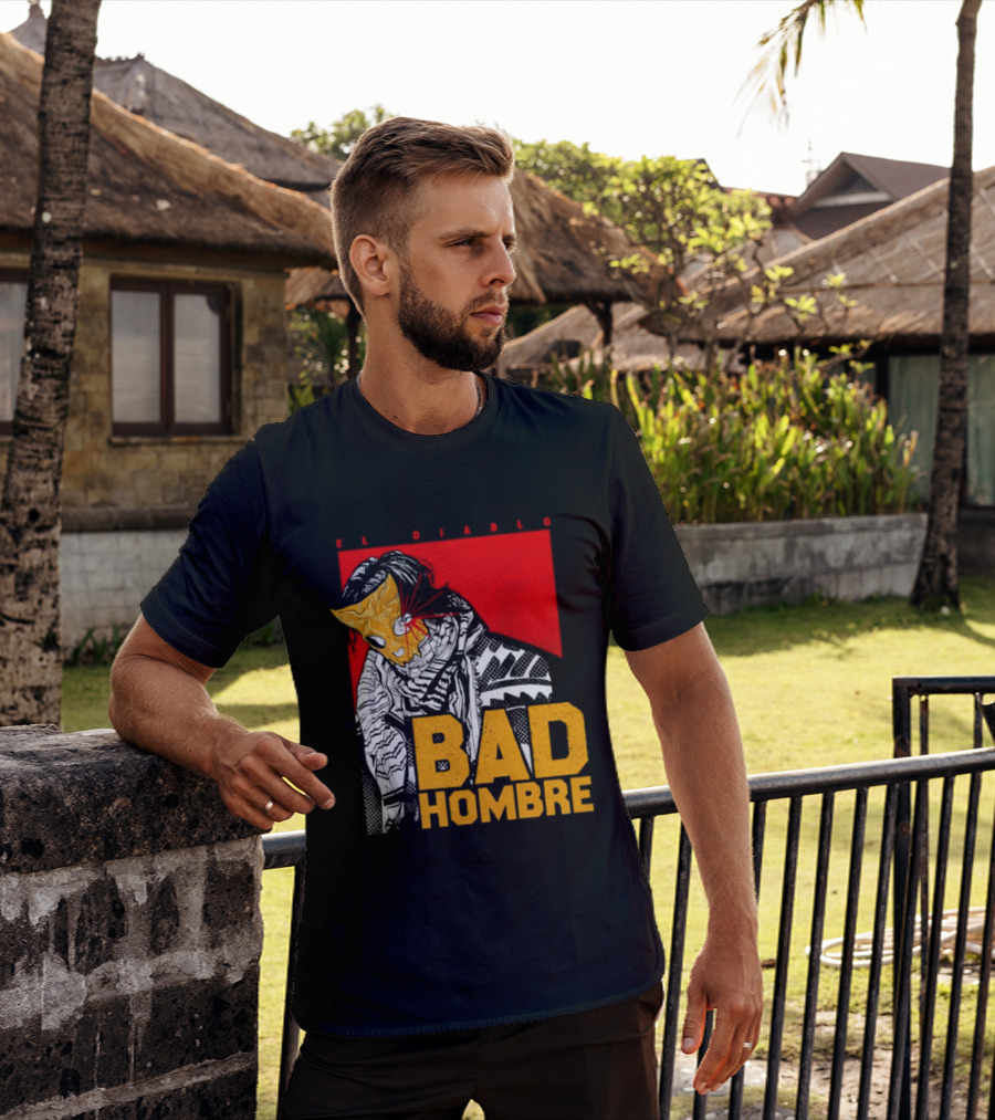 El Diablo Bad Hombre Mask Horror T-Shirt
