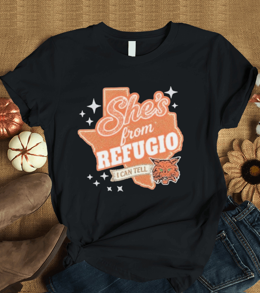 She's From Refugio I Can Tell Texas Wildcat Stars T-Shirt