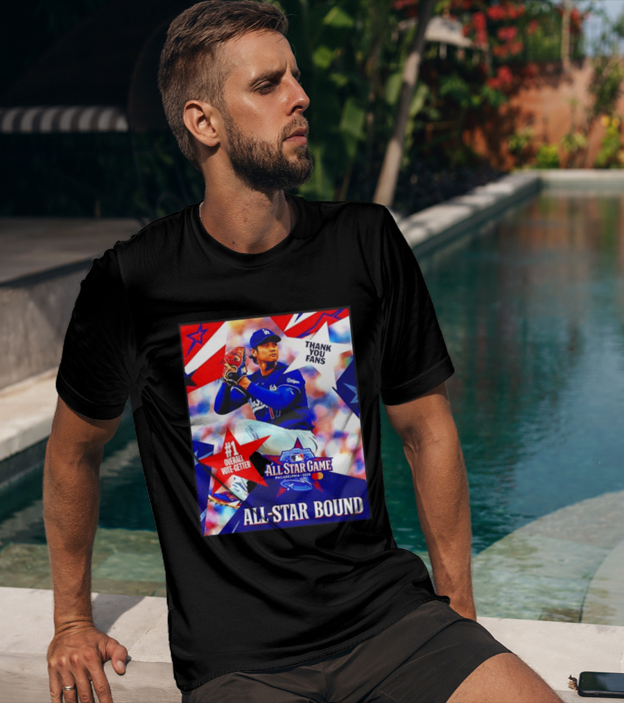 All Star Game Philadelphia 2026 Shohei Ohtani Los Angeles Dodgers All Star Bound Thank You Fans #1 Overall Vote Getter T-Shirt