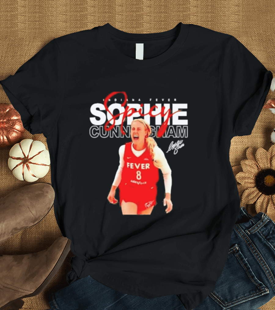 Sophie Cunningham Indiana Fever Spicy Basketball Player Number 8 T-Shirt