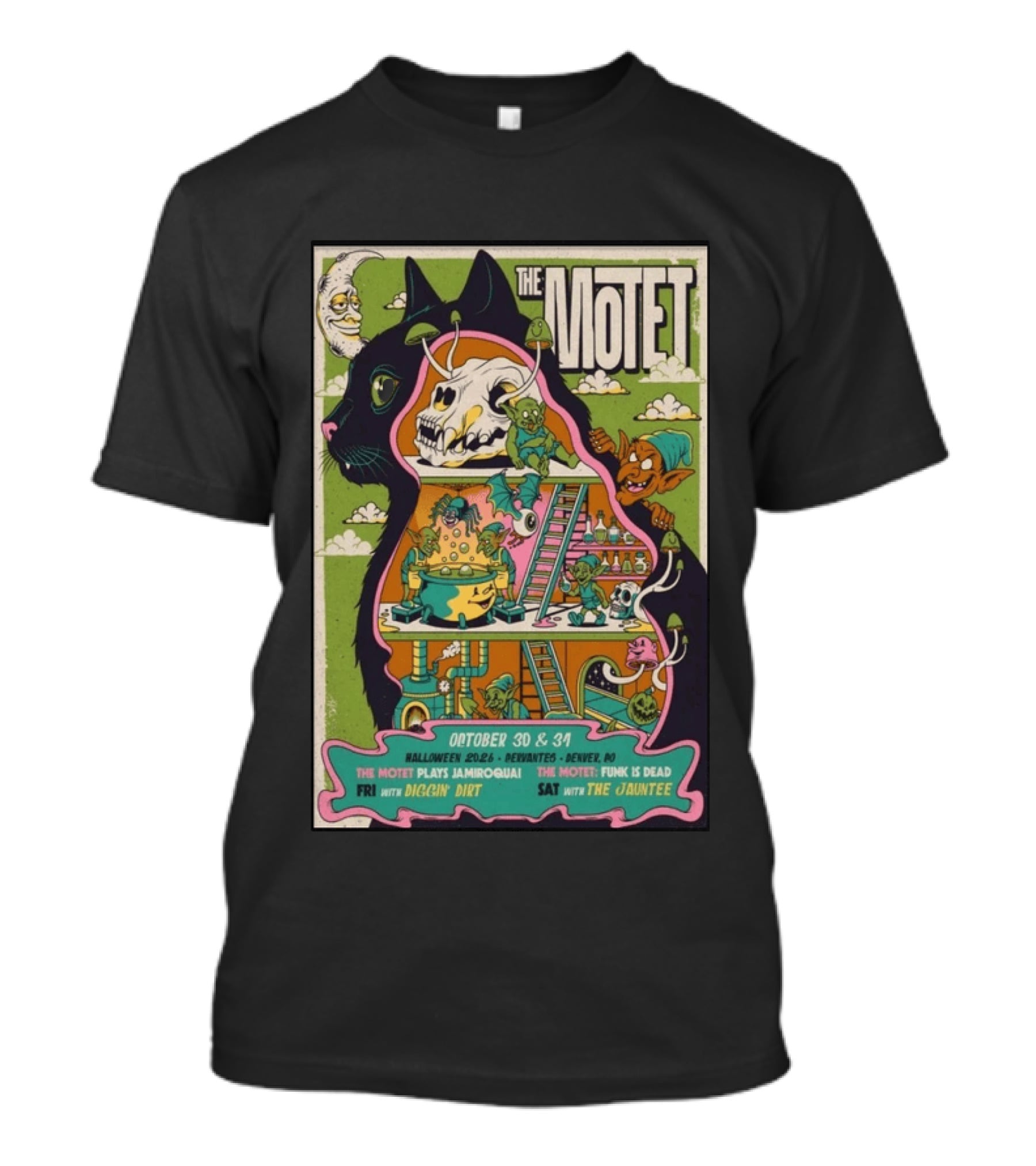 The Motet Halloween 2026 Denver October 30 31 Jamiroquai Funk Is Dead Diggin Dirt Jauntee T-Shirt