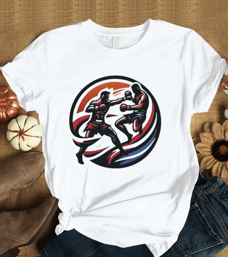 Boxing Fighters Dynamic Circle Rug T-Shirt