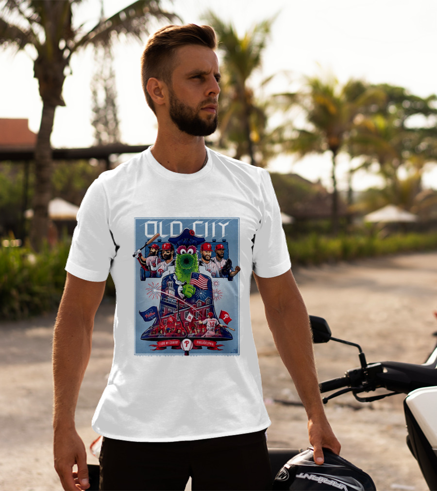 Bryce Harper Kyle Schwarber Philadelphia Phillies The Phanatic I Love My Country Old City MLB All Star Game 2026 T-Shirt