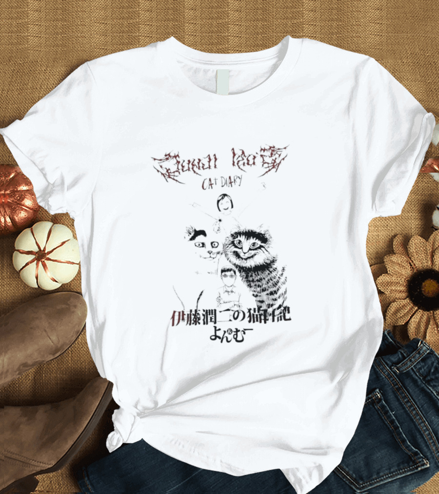 Junji Ito Cat Diary Yon Mu Welcome To House Of Horrors T-Shirt