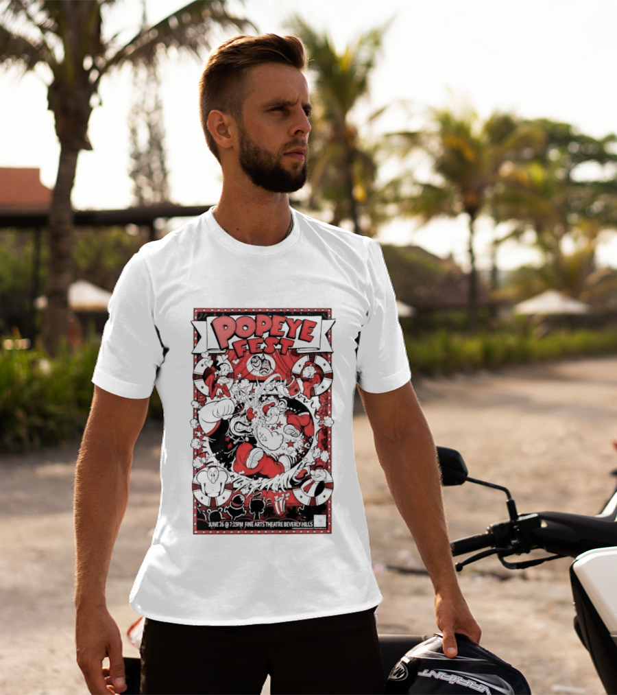Popeye Fest Fine Arts Theatre Beverly Hills Comic Character Event T-Shirt