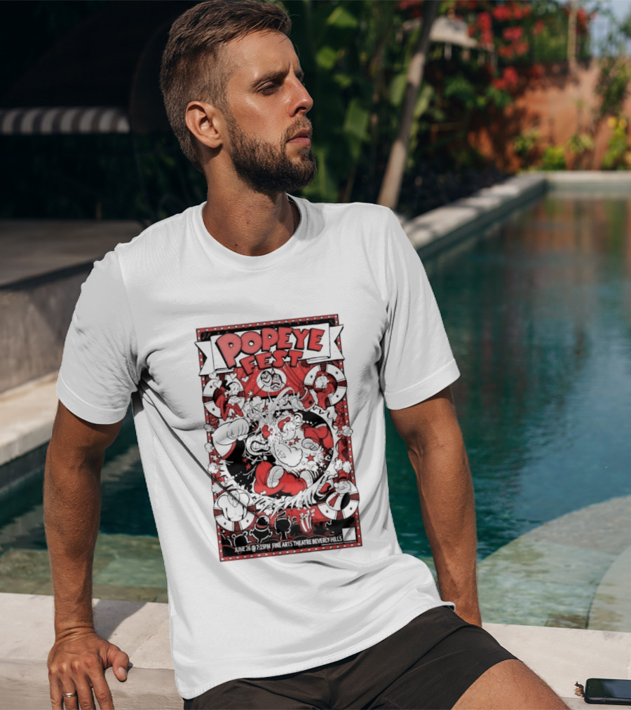 Popeye Fest Fine Arts Theatre Beverly Hills Comic Character Event T-Shirt