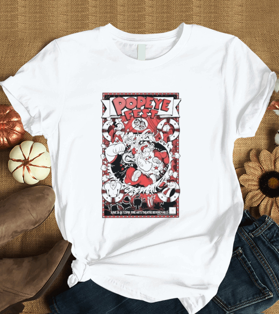 Popeye Fest Fine Arts Theatre Beverly Hills Comic Character Event T-Shirt
