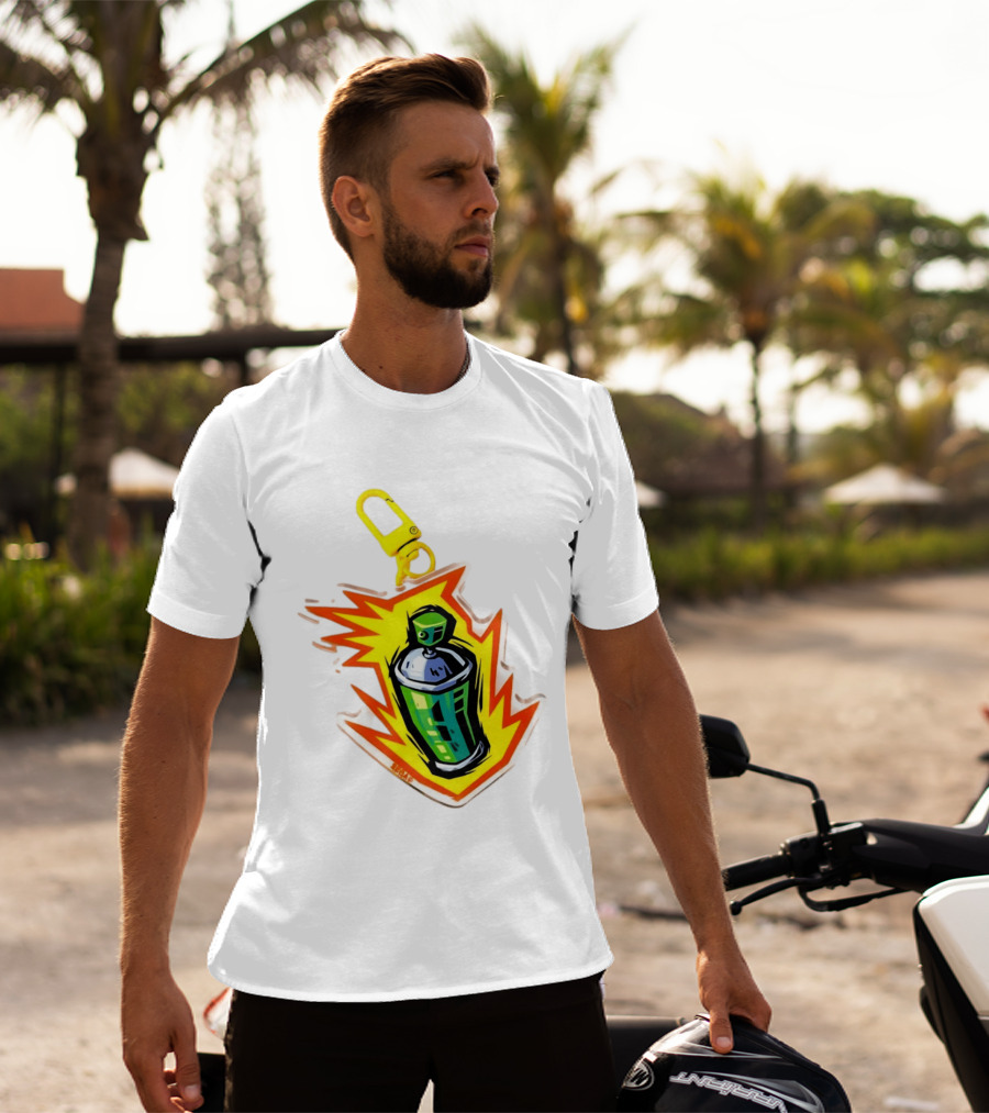 Tokyo To Tag Graffiti Spray Paint Can Yellow Burst Clip T-Shirt