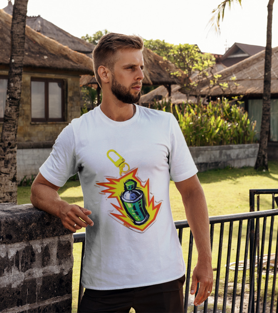 Tokyo To Tag Graffiti Spray Paint Can Yellow Burst Clip T-Shirt