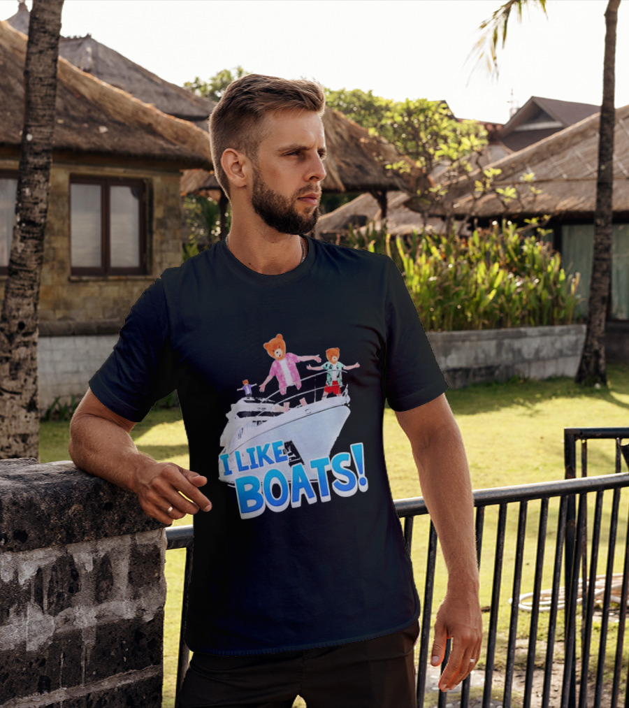 Bearhead I Like Boats Teddy Bears On Yacht T-Shirt