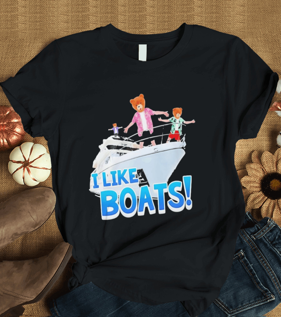 Bearhead I Like Boats Teddy Bears On Yacht T-Shirt