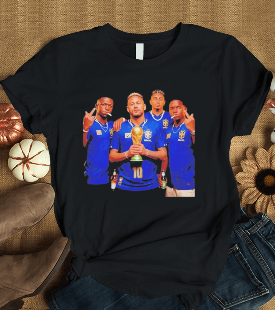 Brazil Fc Players Holding Trophy T-Shirt