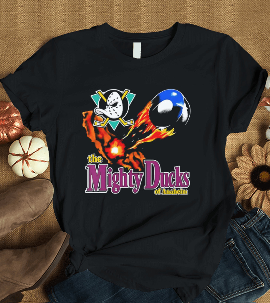 Mighty Ducks The Mighty Ducks Of Anaheim Exploding Puck Logo Hockey Team T-Shirt