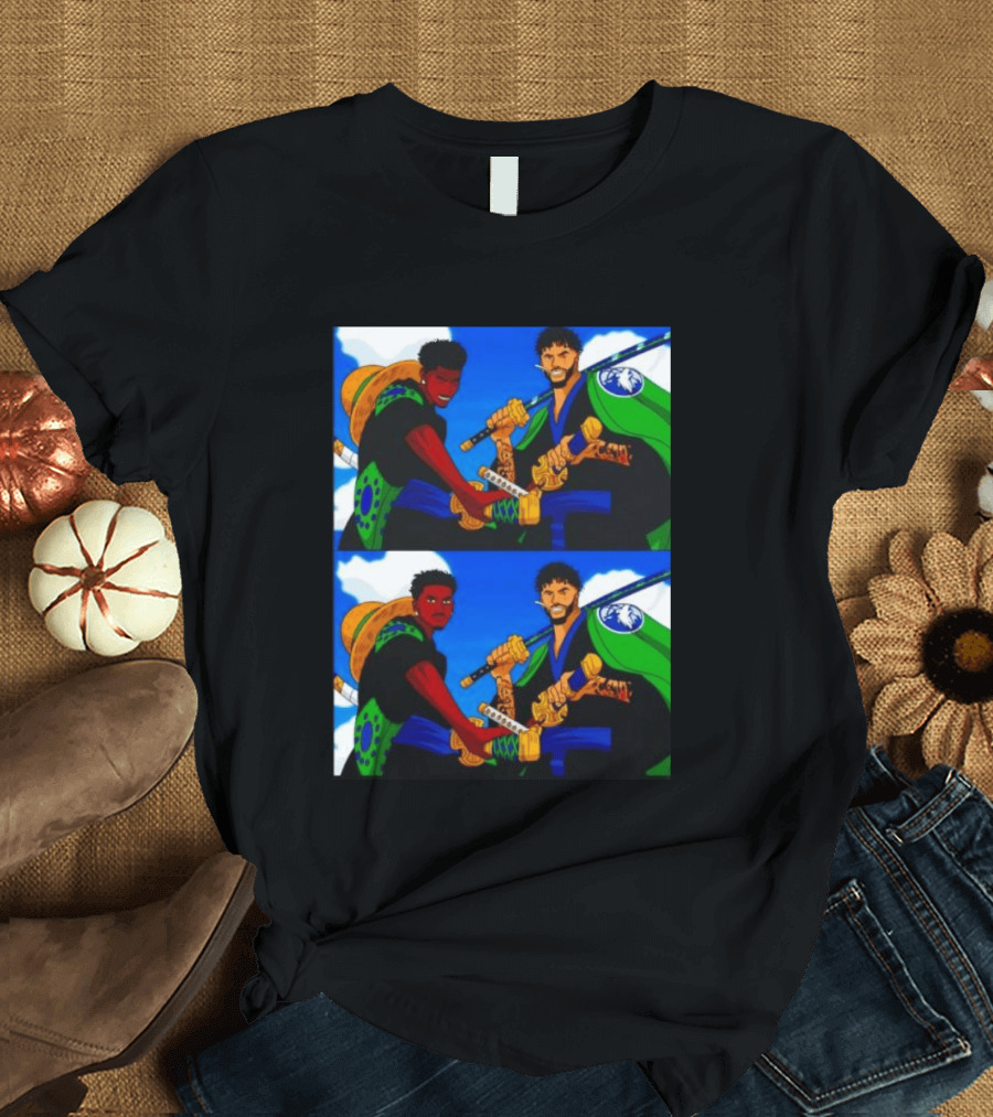 Edwards Luffy Towns Zoro Minnesota Timberwolves One Piece Crossover Fan T-Shirt