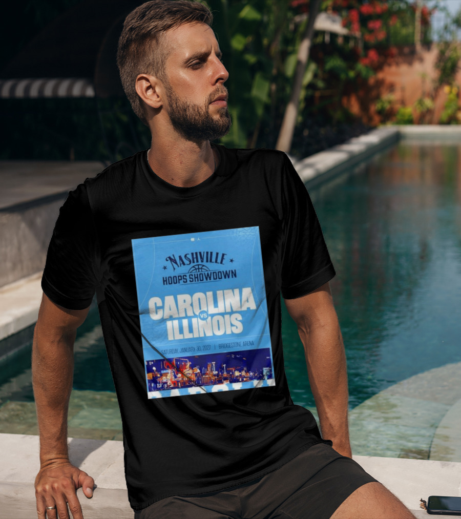Nashville Hoops Showdown Carolina Vs Illinois Saturday January 30 2027 Bridgestone Arena T-Shirt