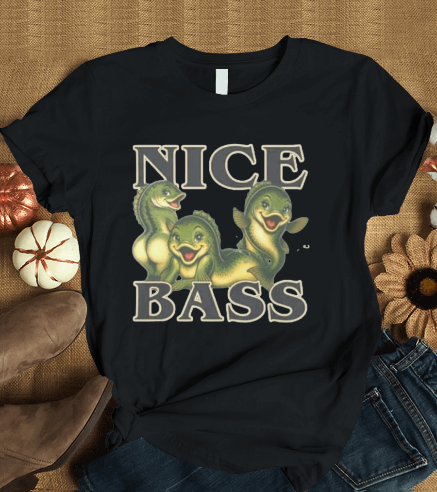 Cheerful Cartoon Fish Trio Nice Bass T-Shirt