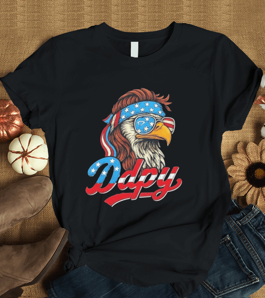 Patriotic Mullet Eagle USA Flag Bandana Ddpy Sunglasses T-Shirt