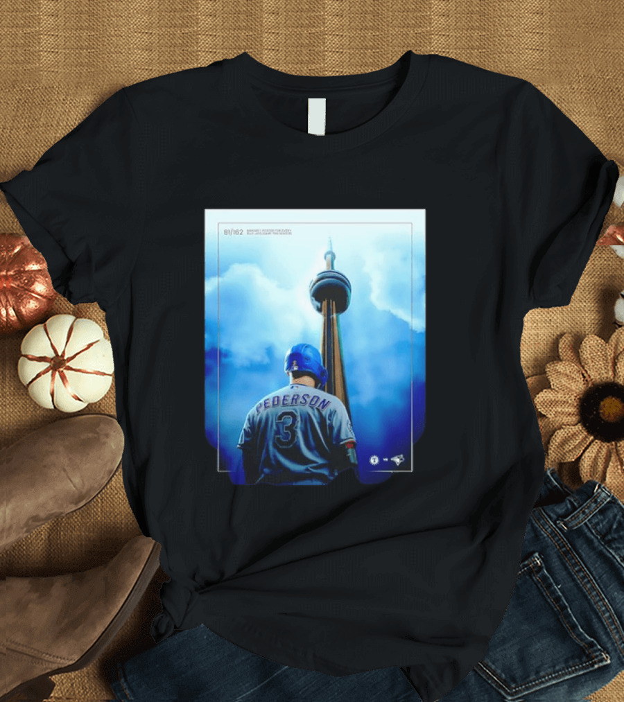 Pederson Toronto Blue Jays Vs Texas Rangers Game 1 CN Tower 81/162 T-Shirt