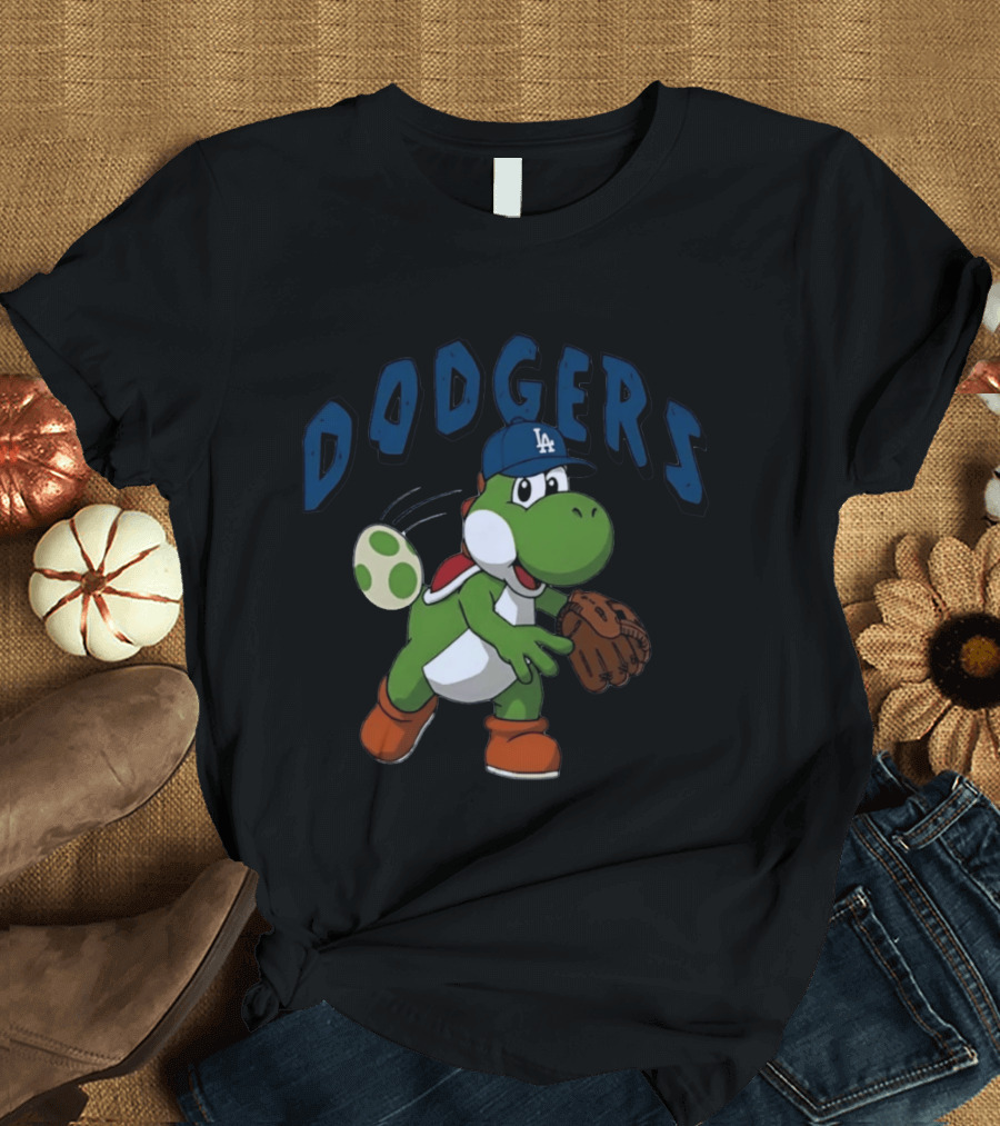 Dodgers Yoshi Throwing Egg Los Angeles California Secret Club T-Shirt