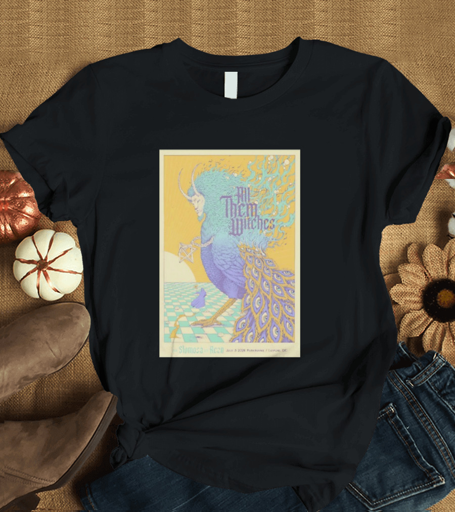 All Them Witches July 3 2026 Parkbuhne Leipzig DE Vintage With Slomosa And Rezn T-Shirt