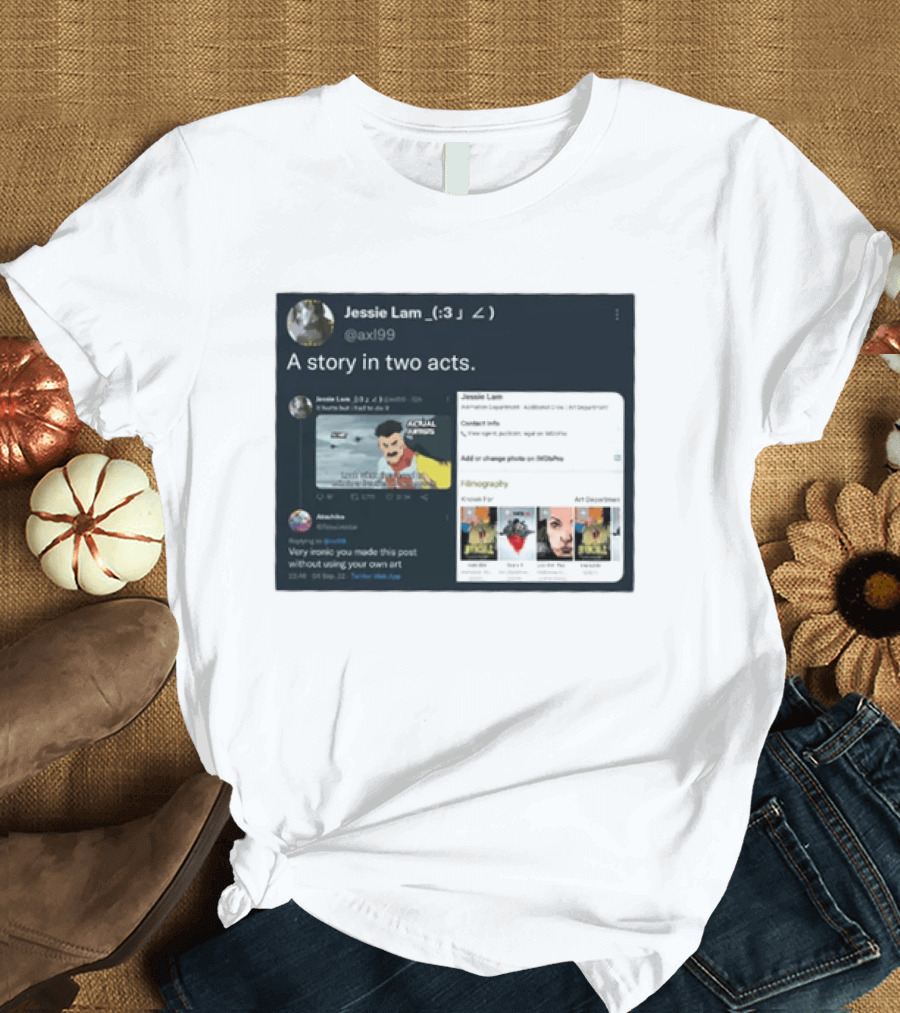 Jessie Lam A Story In Two Acts Tweet Comic Art Reference T-Shirt