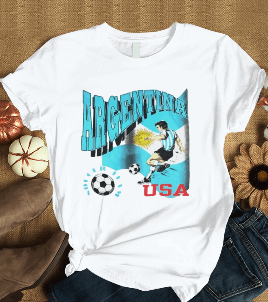 Argentina National Football Maradona Sun Of May USA Soccer T-Shirt