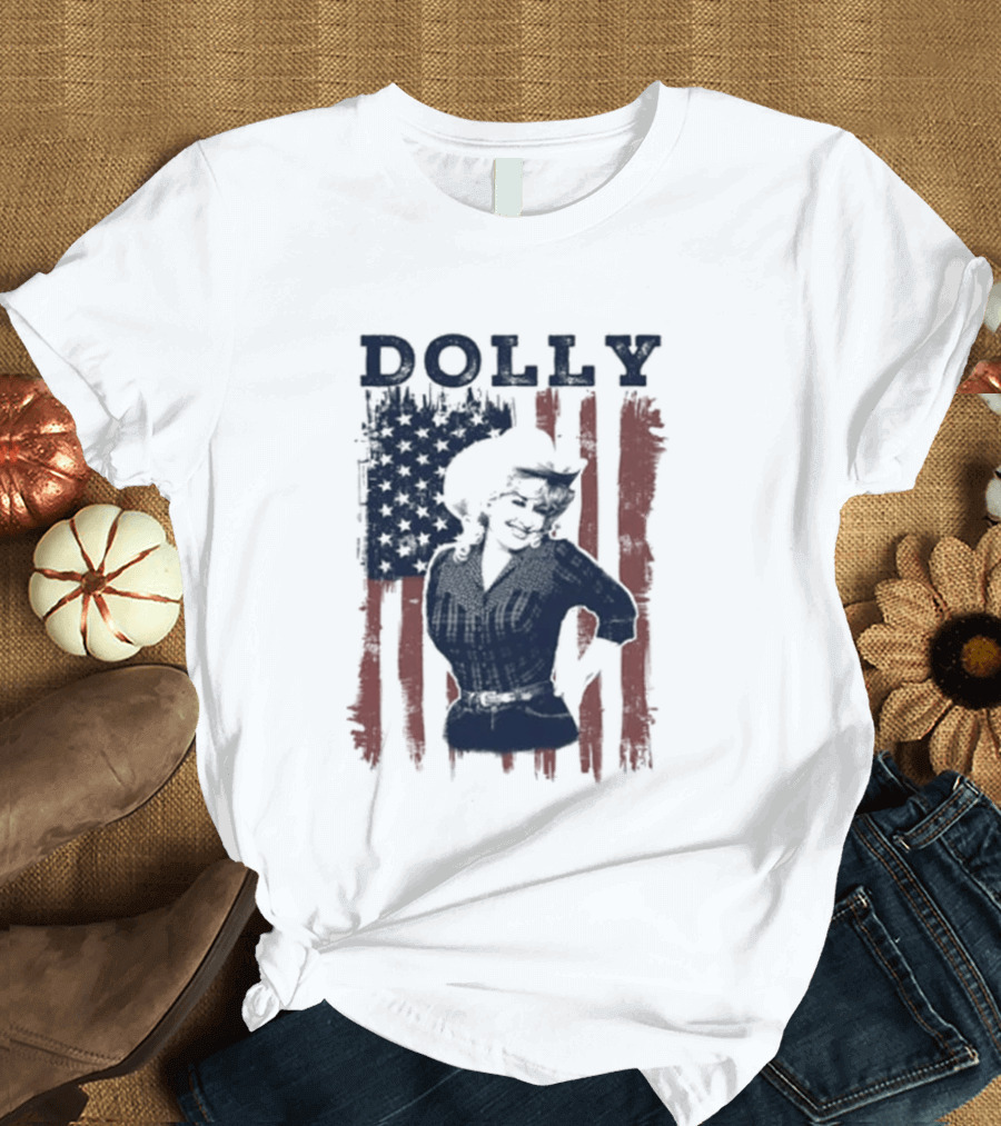 Dolly Parton American Flag Patriotic T-Shirt