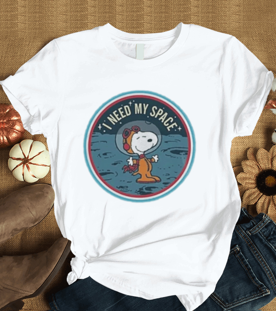 Peanuts Snoopy Astronaut I Need My Space Moon Exploration T-Shirt