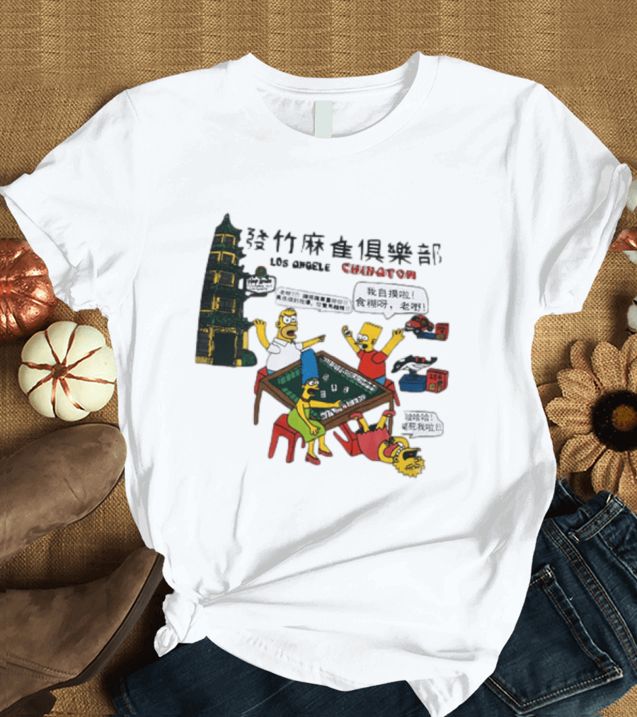 Simpsons Mahjong Club Los Angeles Chinatown T-Shirt