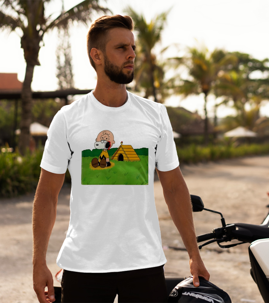 Snoopy Charlie Brown Midsommar Crossover Scene With Doghouse And Woodstock T-Shirt