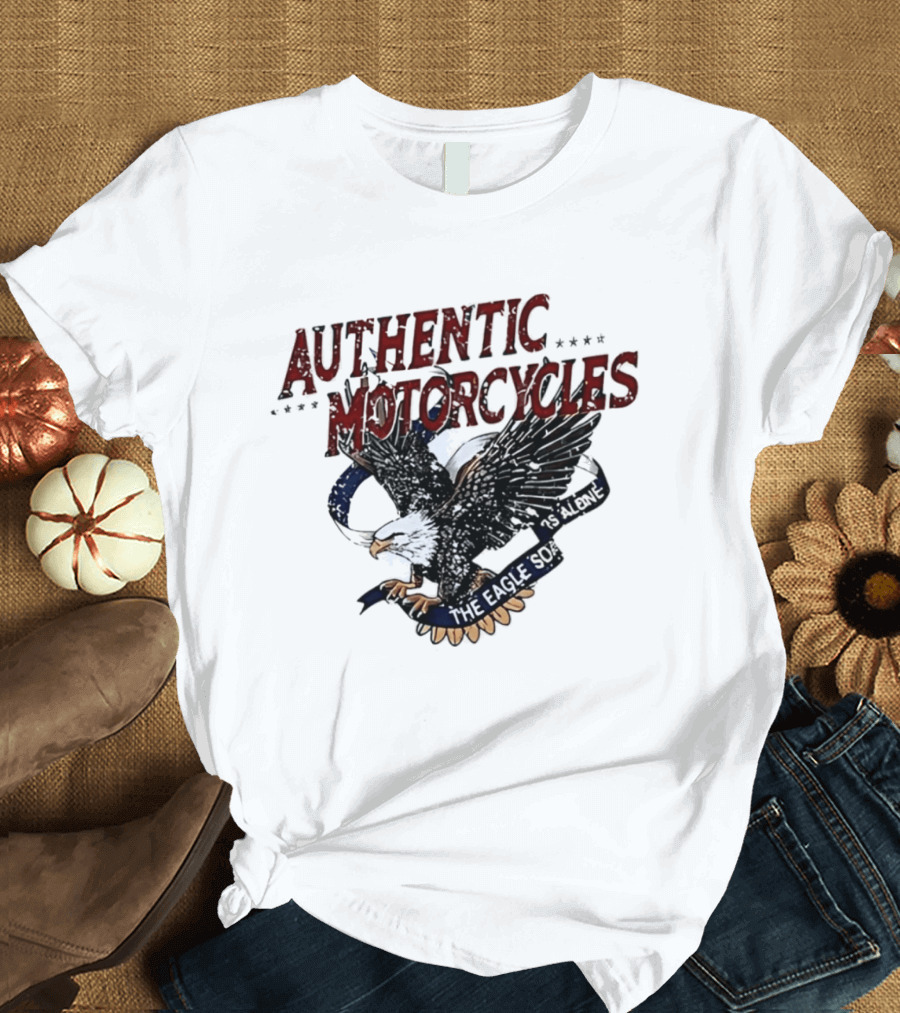 Authentic Motorcycles The Eagle Soars Alone T-Shirt