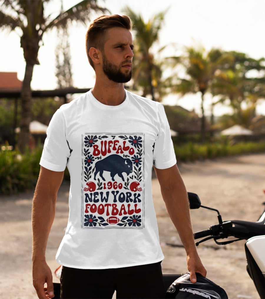 Buffalo Bills 1960 New York Football Vintage Style With Helmet And Buffalo T-Shirt