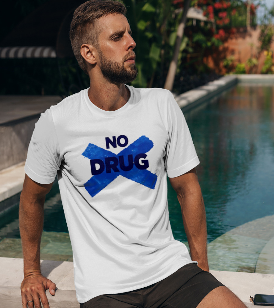 Maradona No Drug Blue Cross Message T-Shirt