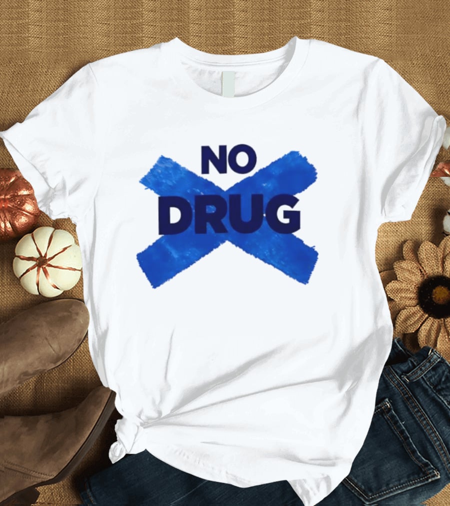 Maradona No Drug Blue Cross Message T-Shirt