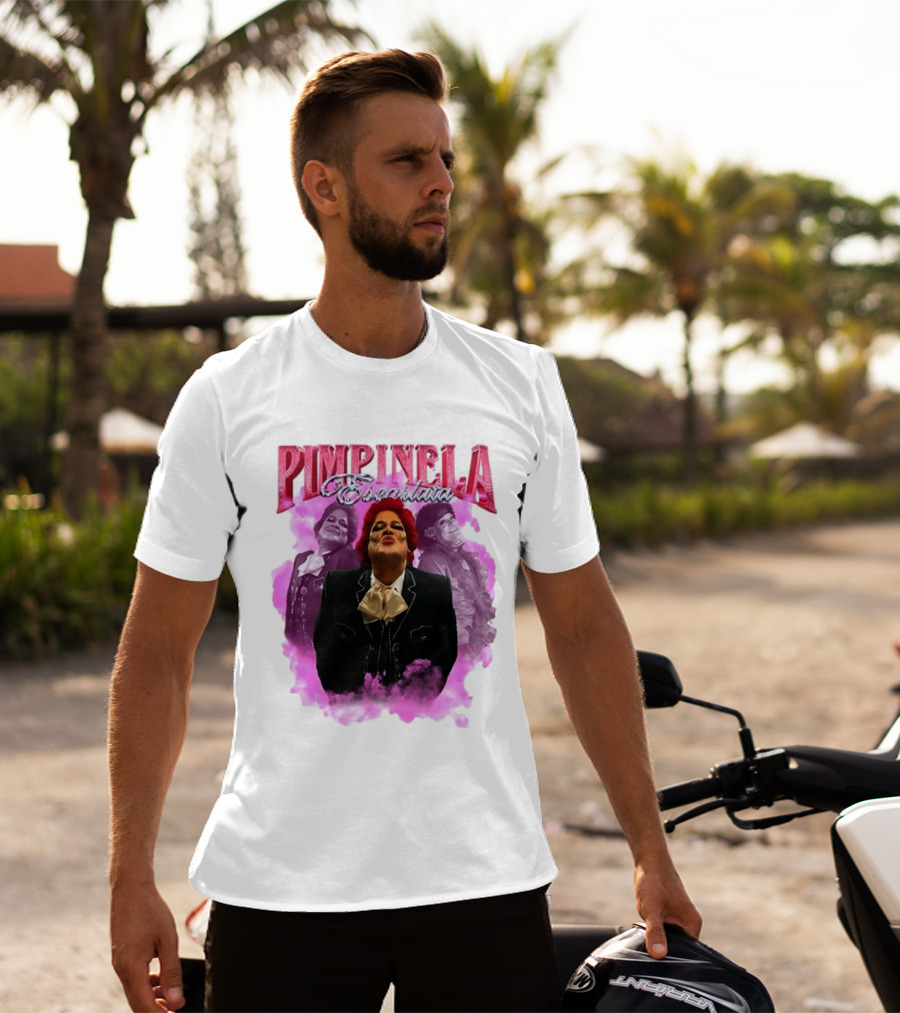 Pimpinela Escarlata Kissing Pose With Pink Smoke Backdrop T-Shirt