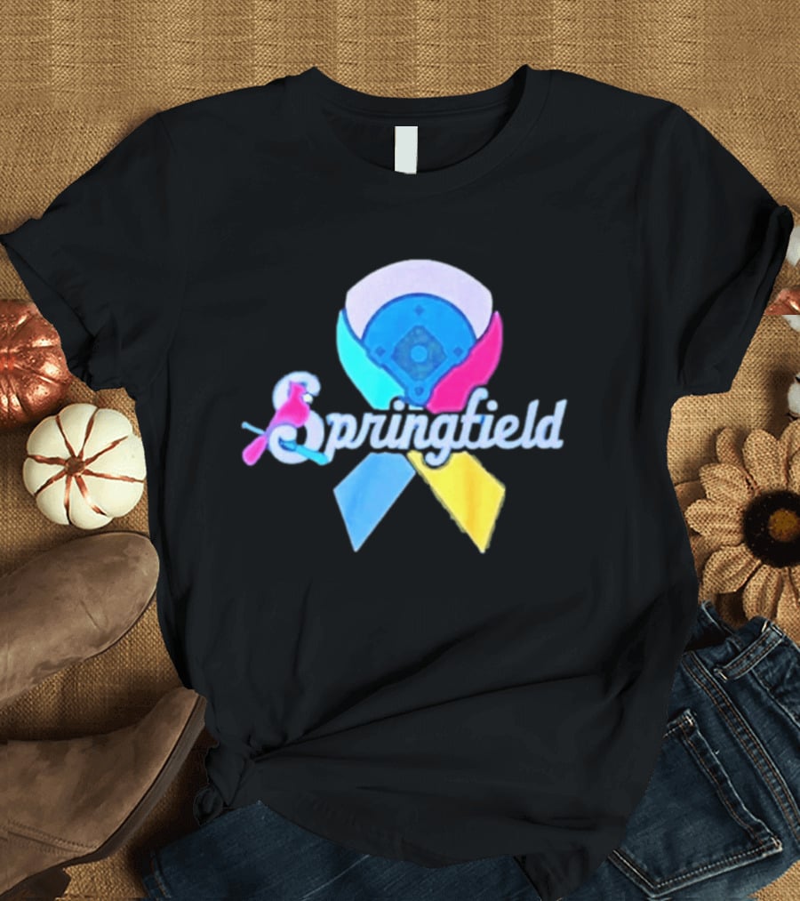 Springfield Baseball Ribbon Against Cancer Cardinal T-Shirt