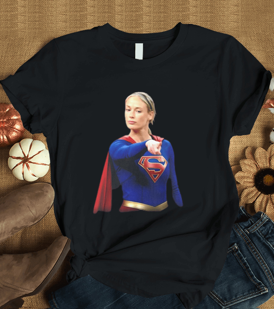 Supergirl Sophie Cunningham Pointing Indiana Fever WNBA T-Shirt