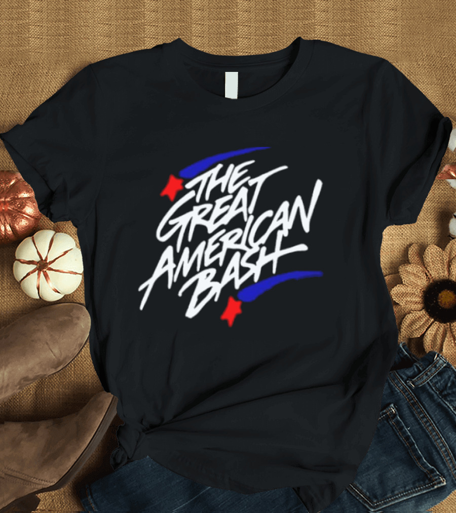 WWE The Great American Bash Wrestling Event Red Star Blue Streaks T-Shirt