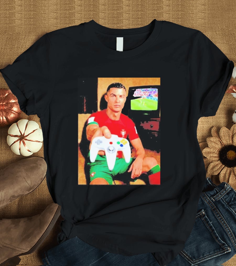 Cristiano Ronaldo Portugal National Team Soccer Gaming Controller Retro Gamer T-Shirt