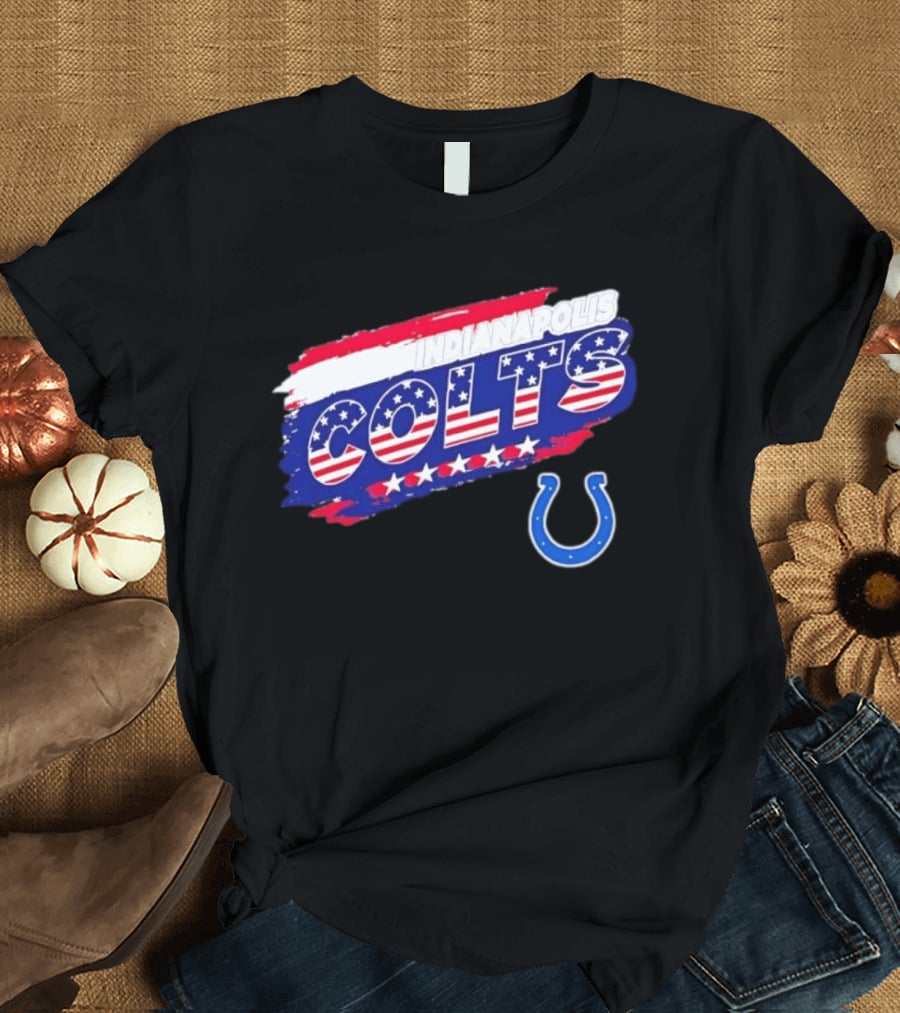 Indianapolis Colts American Flag Stars Stripes Patriotic T-Shirt
