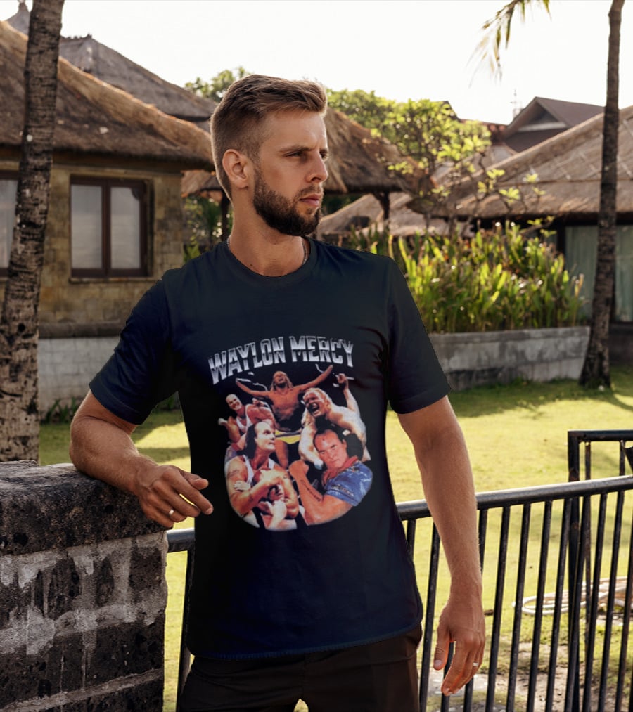 Waylon Mercy WWE Retro Wrestling Kevin Owens Collage T-Shirt