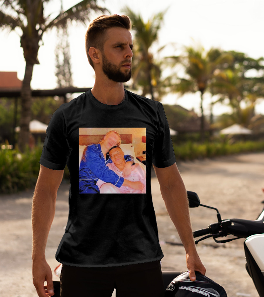 Kylian Mbappé Erling Haaland Pajama Party Soccer Stars Relaxing Together T-Shirt