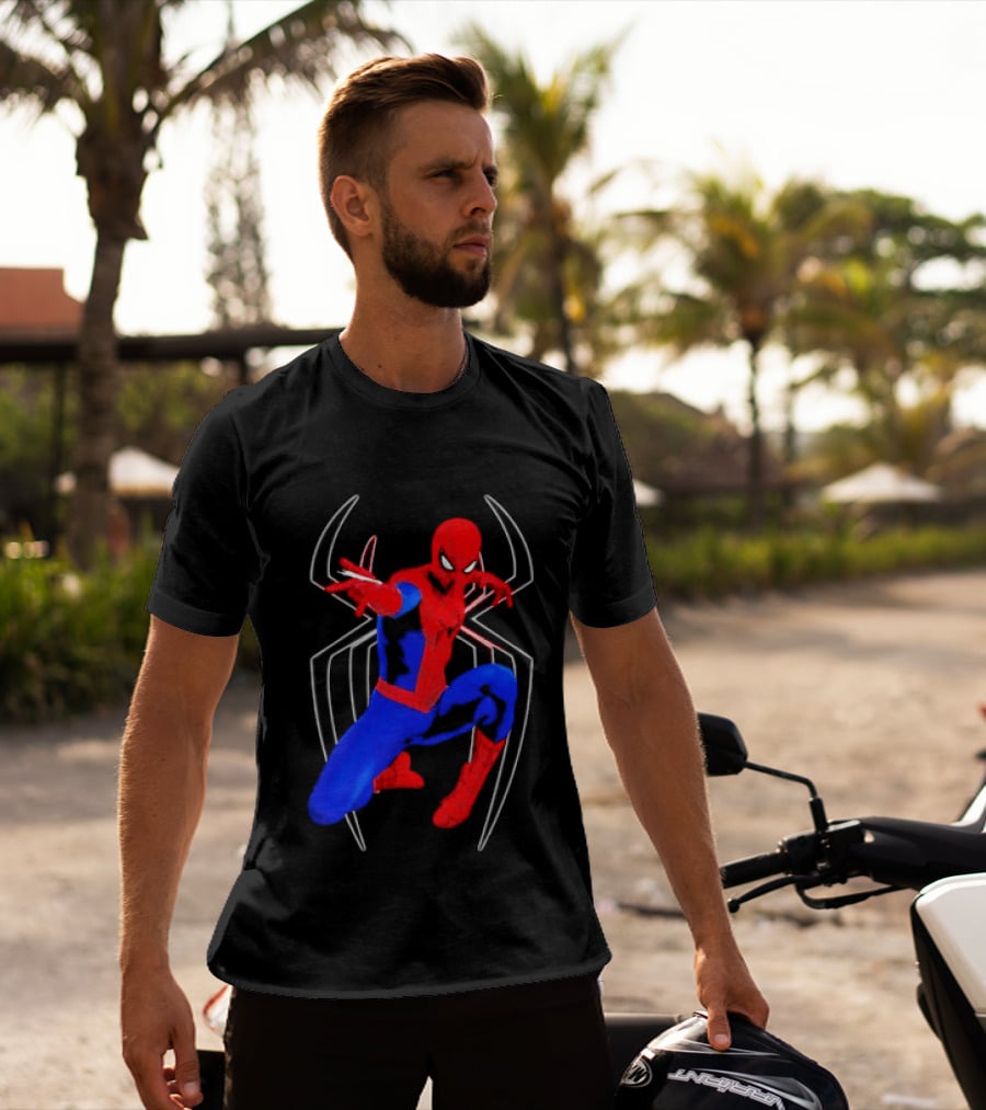 Spider Man Marvel Web Shooting Comic Book Action T-Shirt