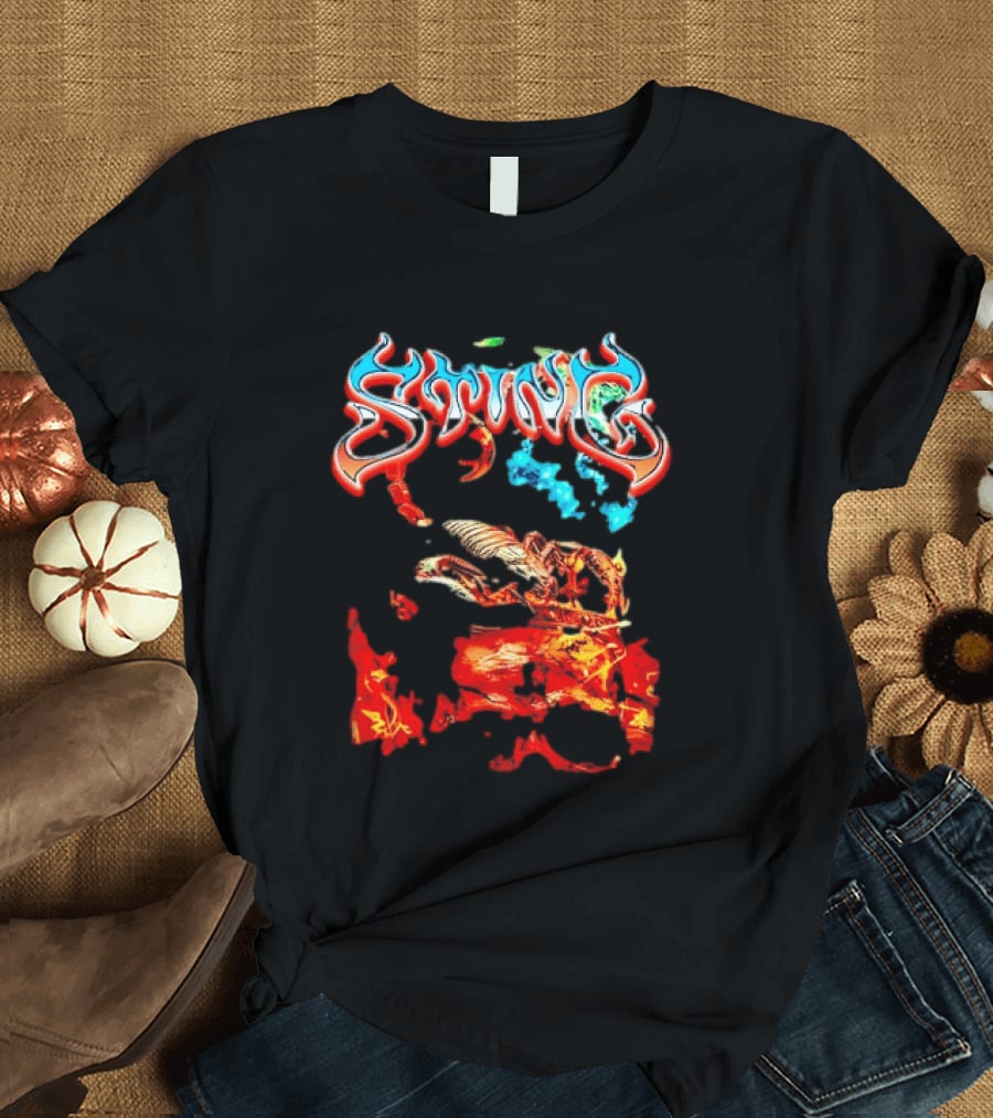 Sting Scorpion Skull Flaming Space T-Shirt